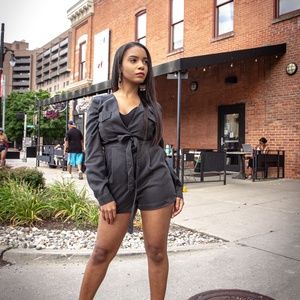 Charcoal Grey Summer Romper